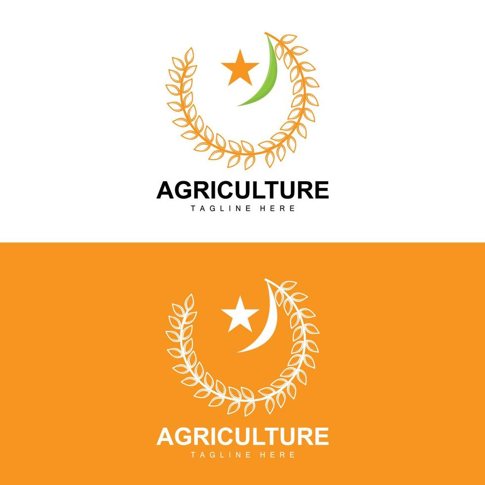 riso logo, agricoltura disegno, vettore Grano riso icona modello illustrazione