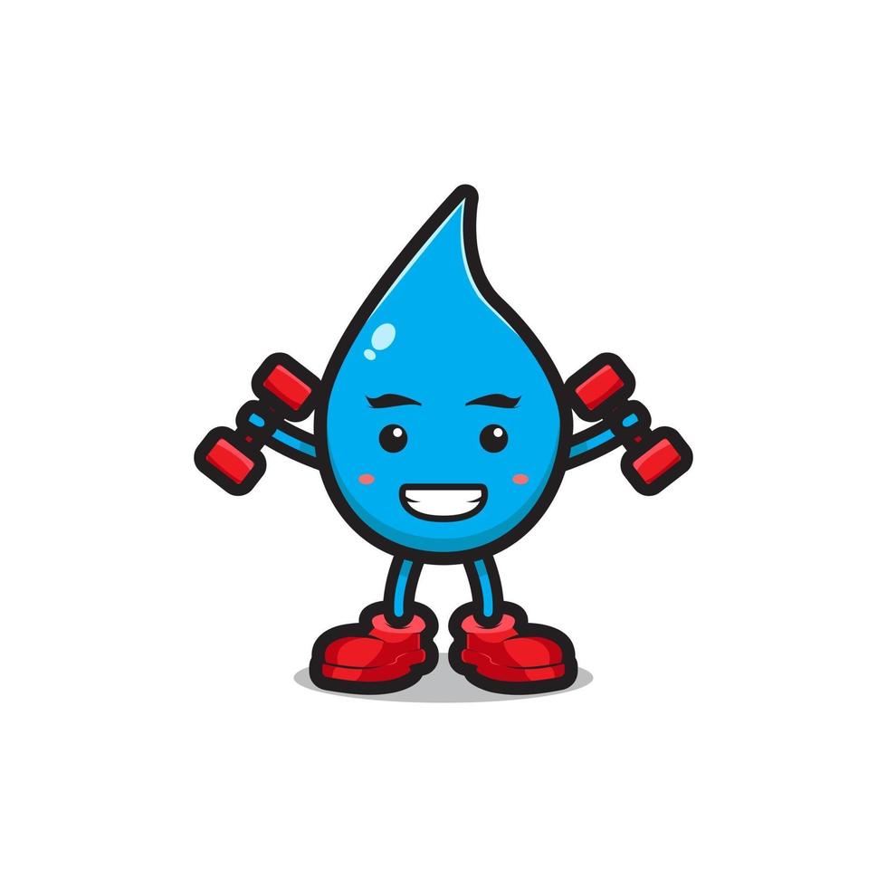 simpatico personaggio di acqua che suona il manubrio acqua fumetto icona vettore illustrazione