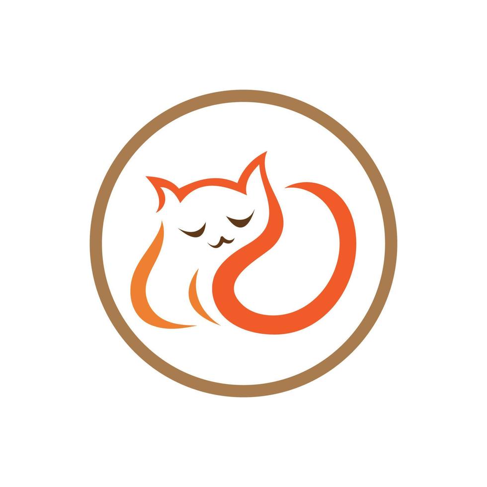 icona dell'illustrazione del logo del gatto vettore