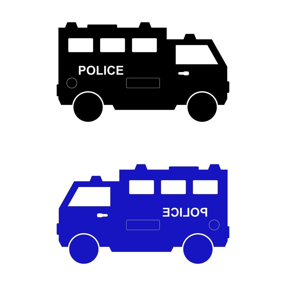 macchina della polizia su sfondo bianco vettore