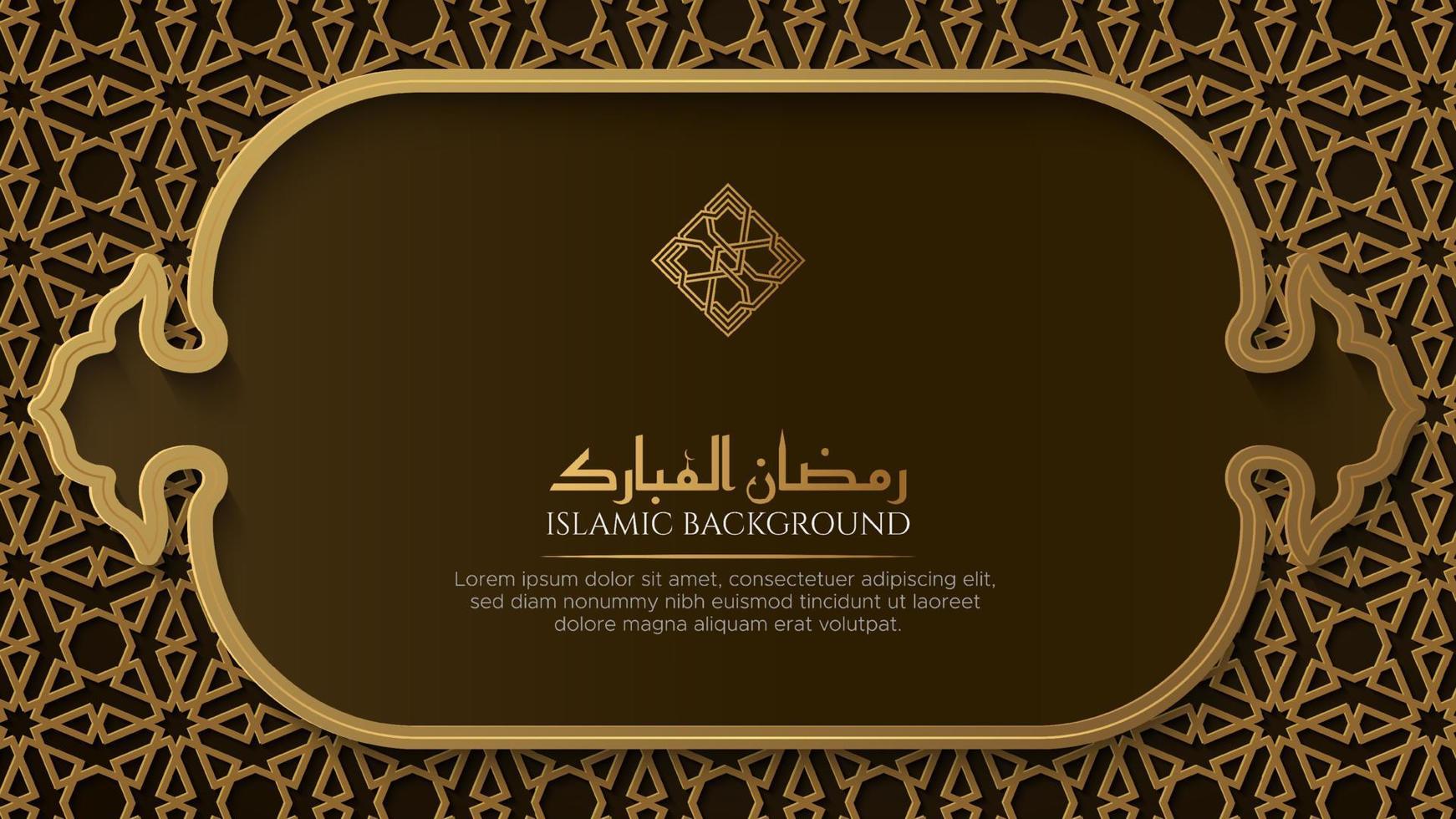 Arabo islamico elegante lusso ornamentale sfondo con islamico modello e decorativo ornamento confine telaio vettore