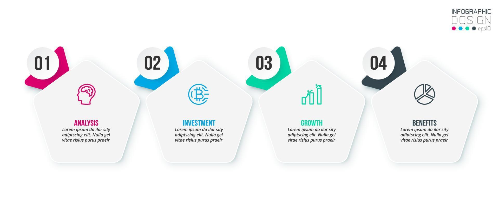 concetto di business modello infografica con passo. vettore