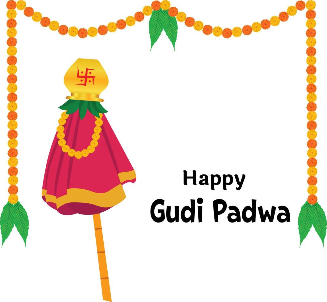 contento Gudi Padwa Maharashtra nuovo anno Festival vettore illustrazione