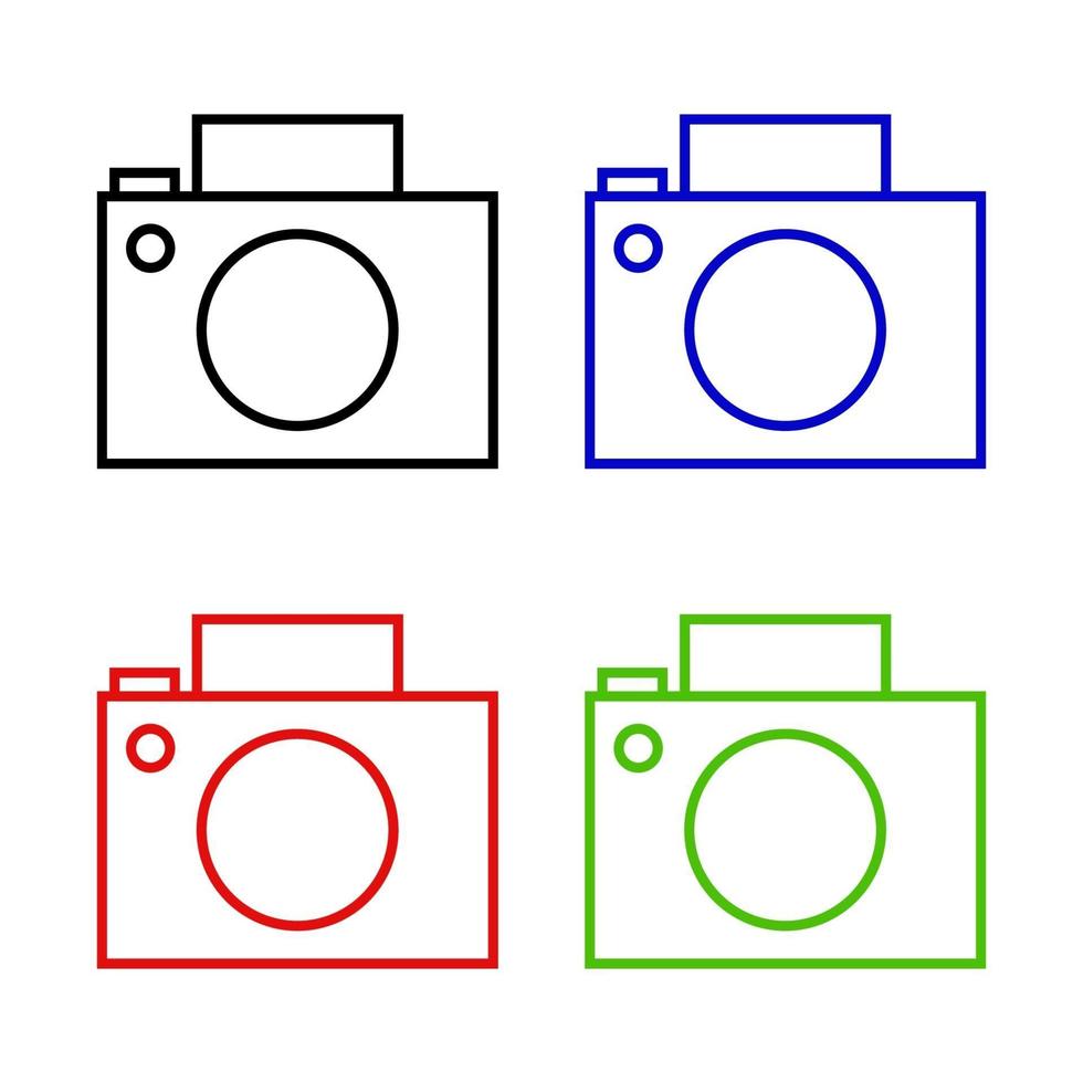 fotocamera impostata su sfondo bianco vettore