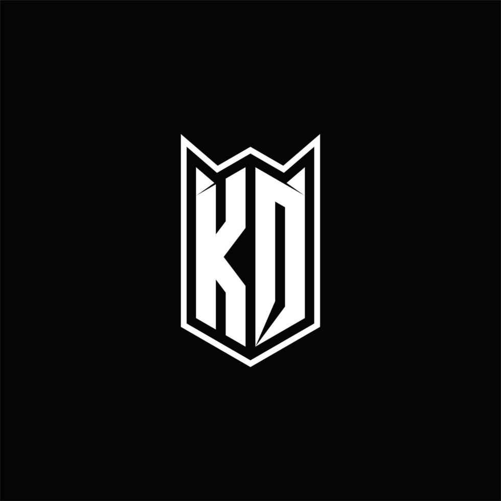 kq logo monogramma con scudo forma disegni modello vettore