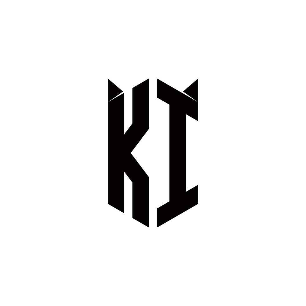 ki logo monogramma con scudo forma disegni modello vettore