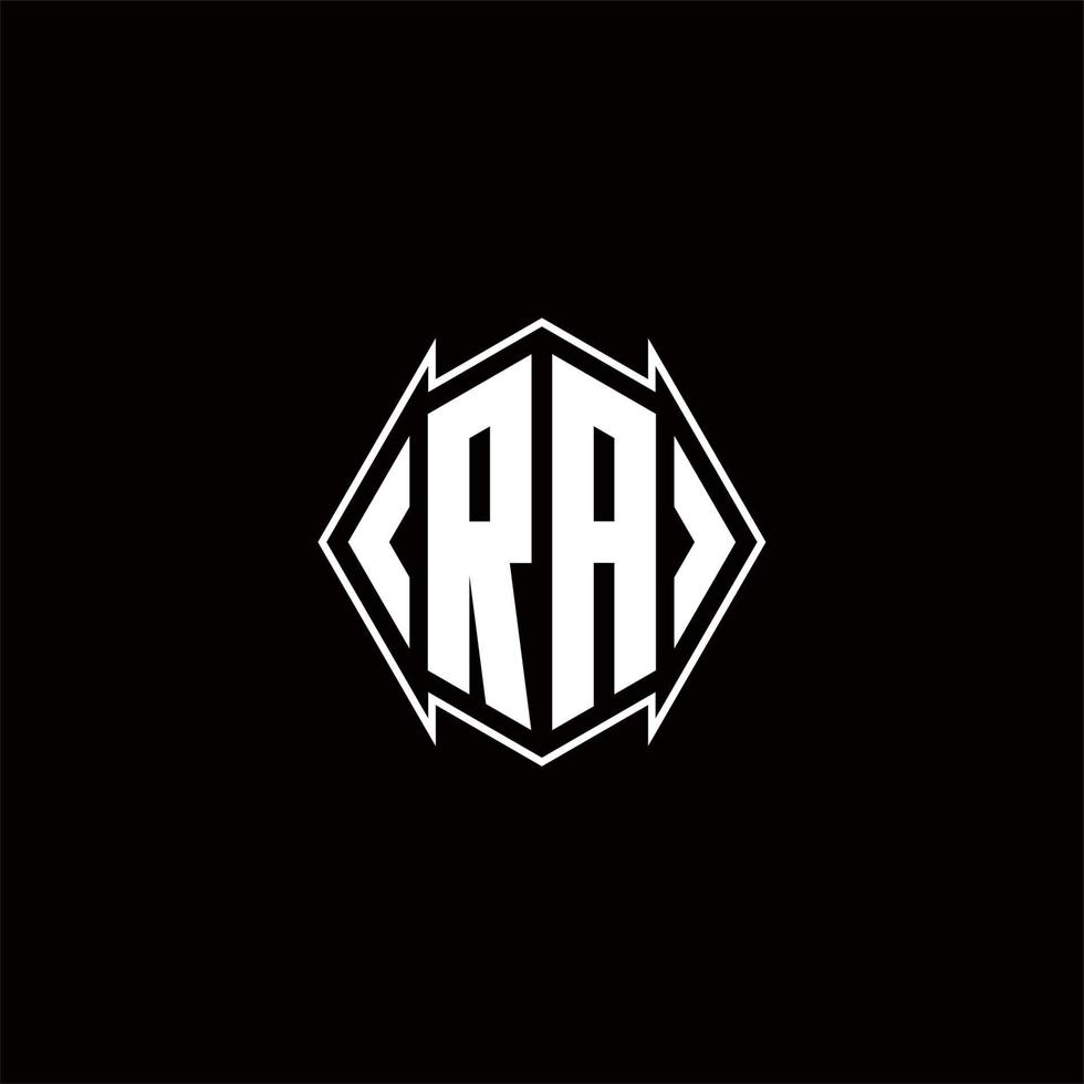 RA logo monogramma con scudo forma disegni modello vettore