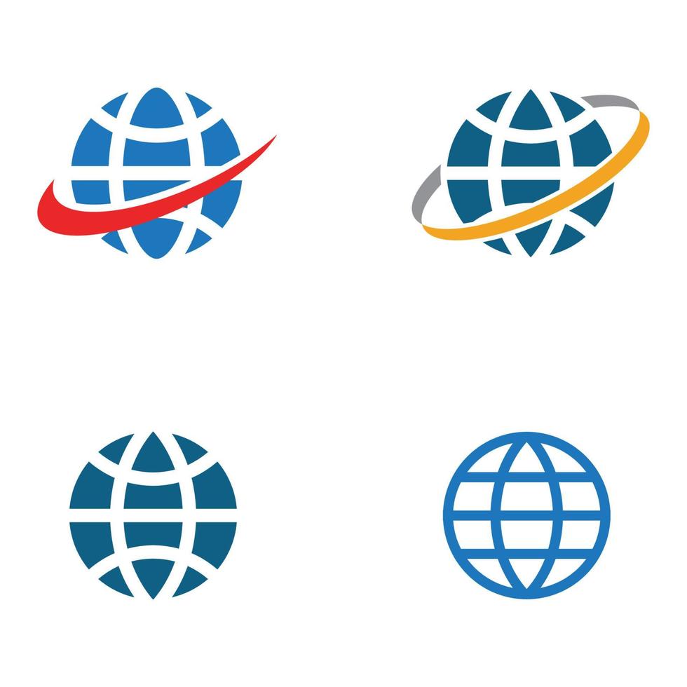 modello di logo del mondo del filo vettore