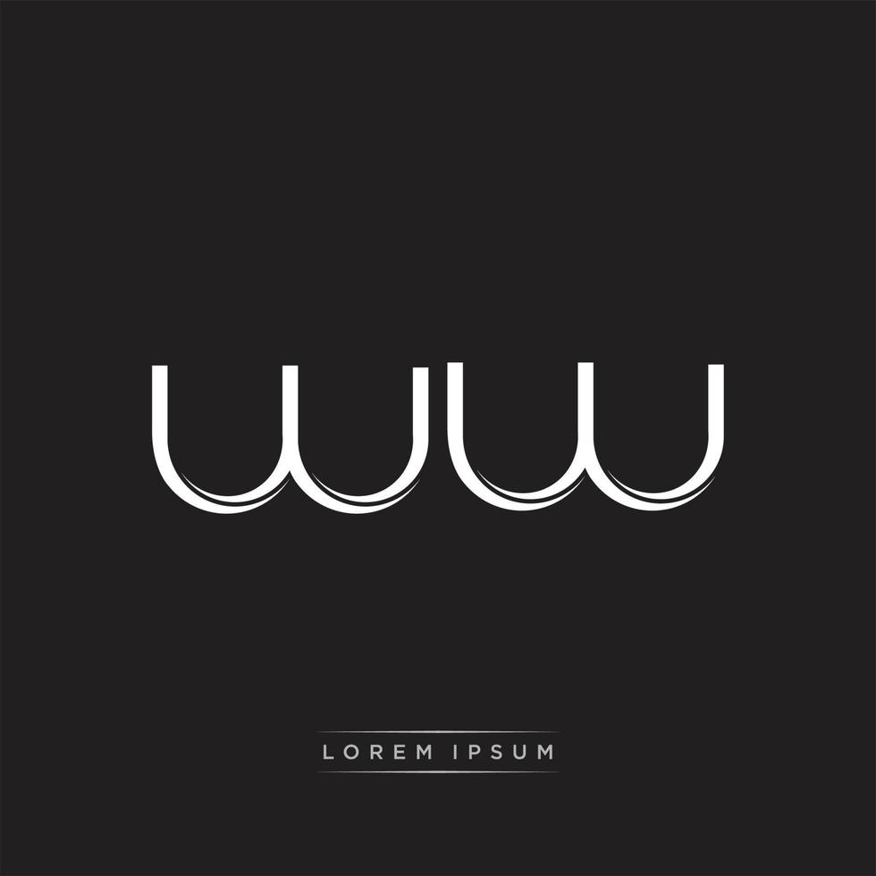 ww iniziale lettera Diviso minuscolo logo moderno monogramma modello isolato su nero bianca vettore