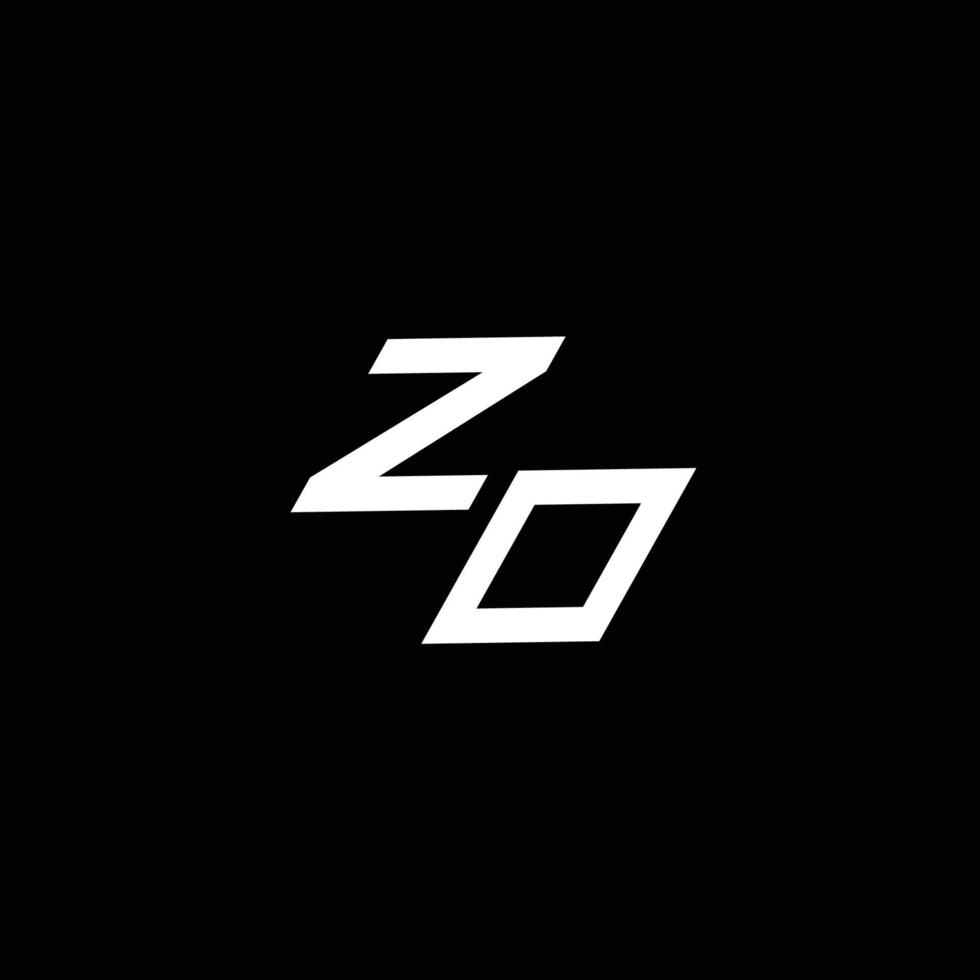 zo logo monogramma con su per giù stile moderno design modello vettore