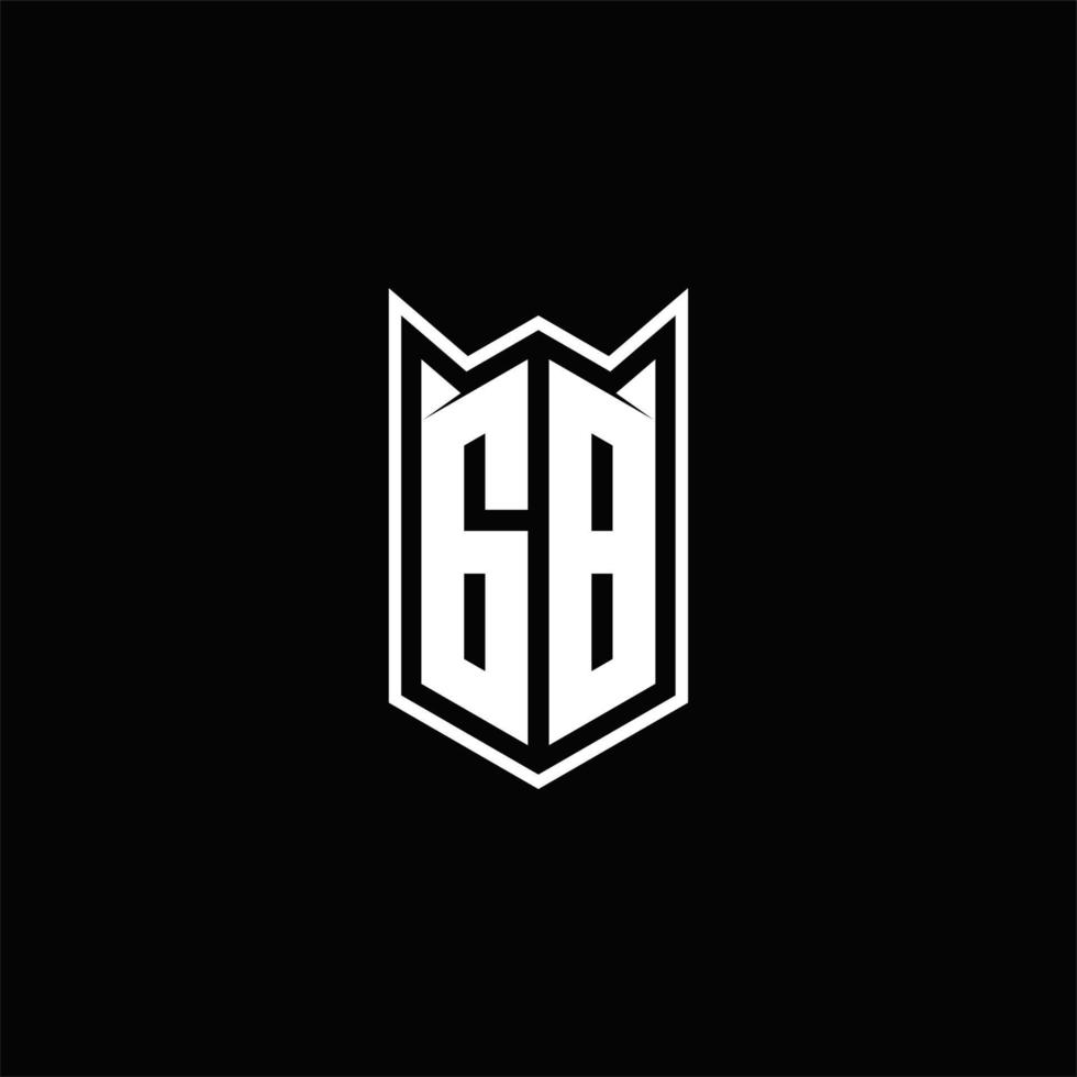 gb logo monogramma con scudo forma disegni modello vettore