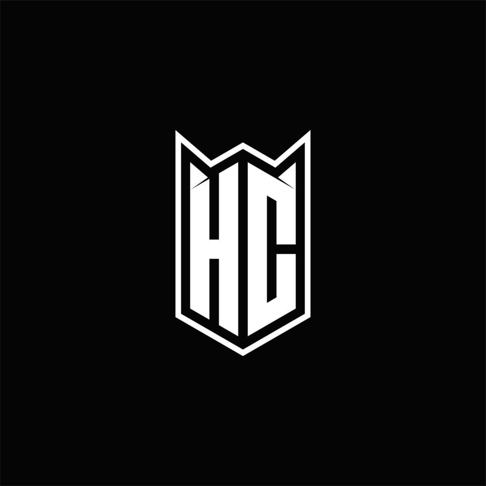 hc logo monogramma con scudo forma disegni modello vettore