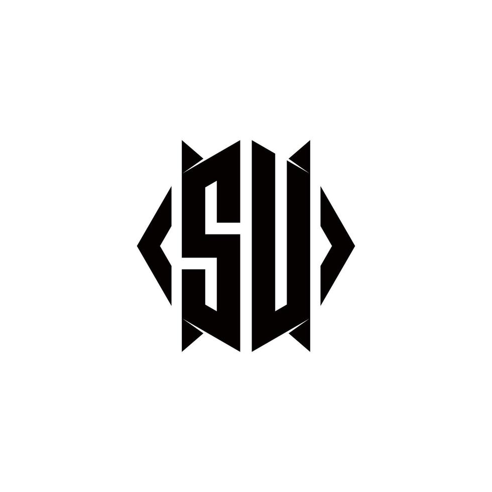 su logo monogramma con scudo forma disegni modello vettore