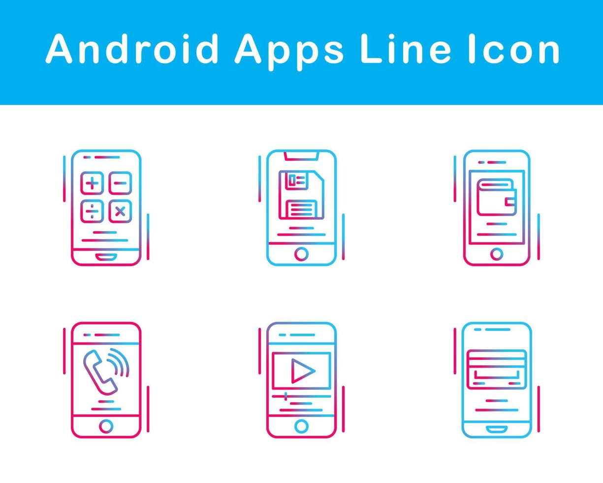 androide applicazioni vettore icona impostato