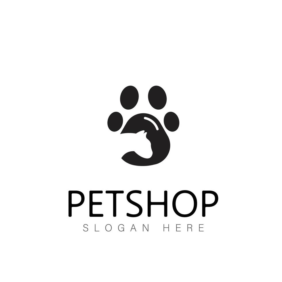 vettore Immagine di un cane e gatto design su bianca sfondo. negozio di animali