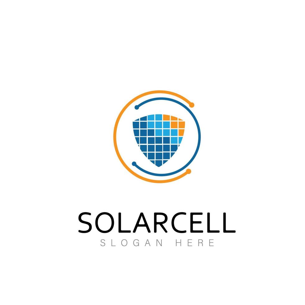 solare energia logo design tecnologia simbolo vettore