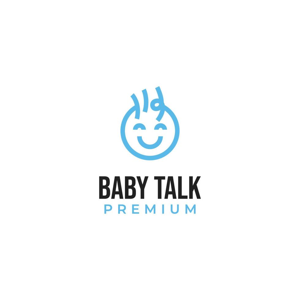 vettore testa bambino parlare logo design illustrazione