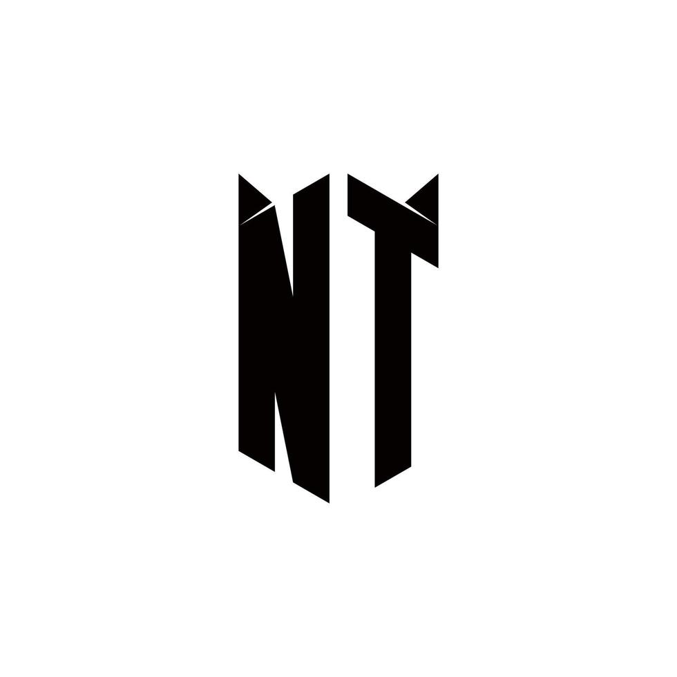 nt logo monogramma con scudo forma disegni modello vettore