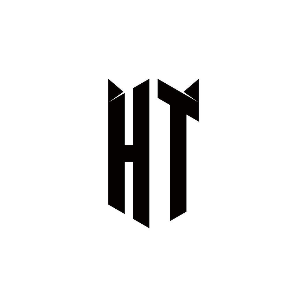 ht logo monogramma con scudo forma disegni modello vettore