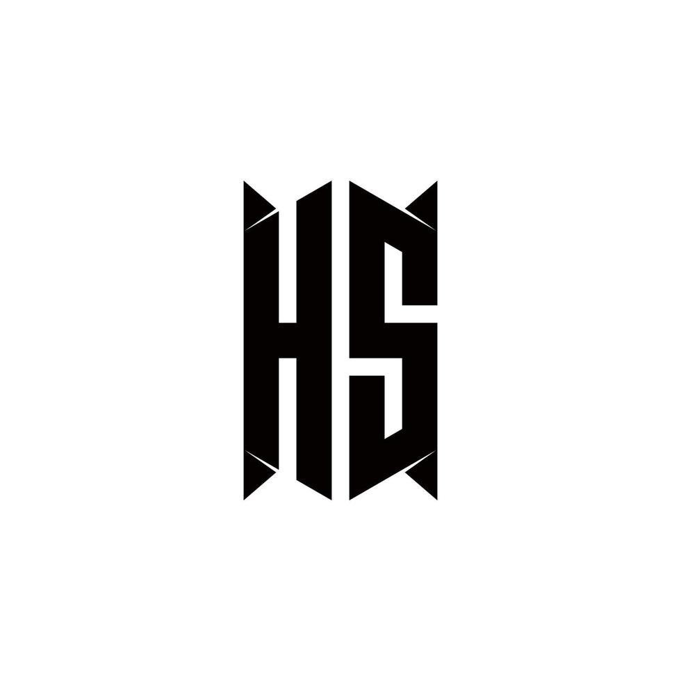 hs logo monogramma con scudo forma disegni modello vettore