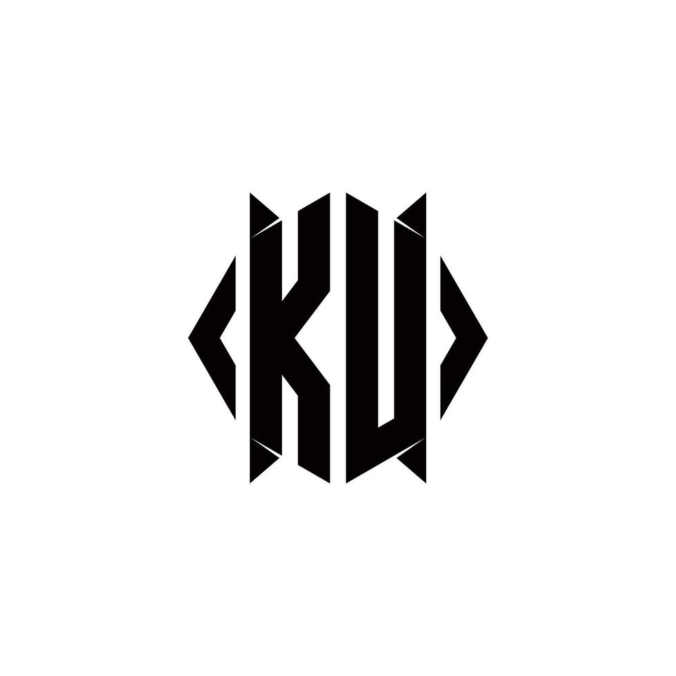 ku logo monogramma con scudo forma disegni modello vettore