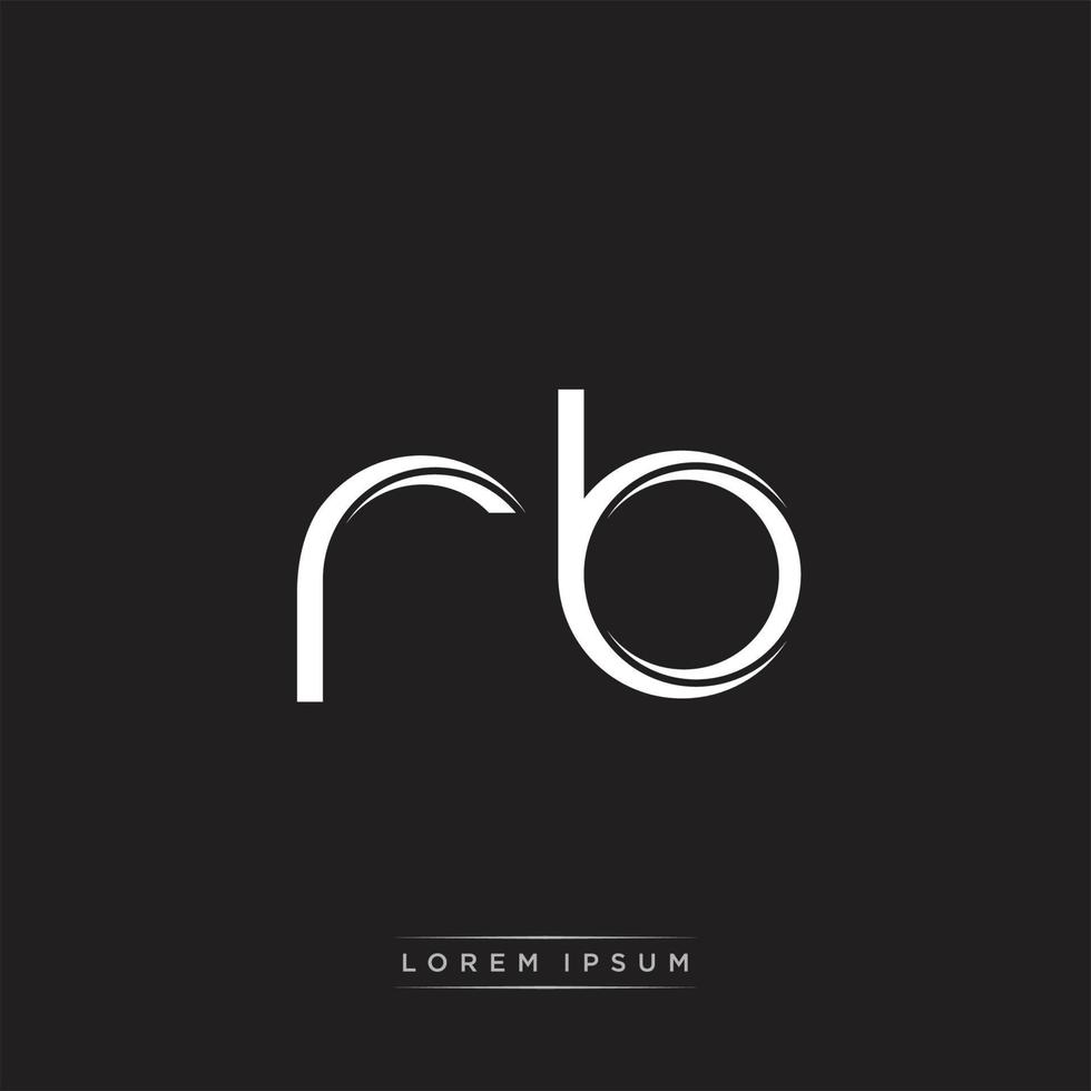 rb iniziale lettera Diviso minuscolo logo moderno monogramma modello isolato su nero bianca vettore