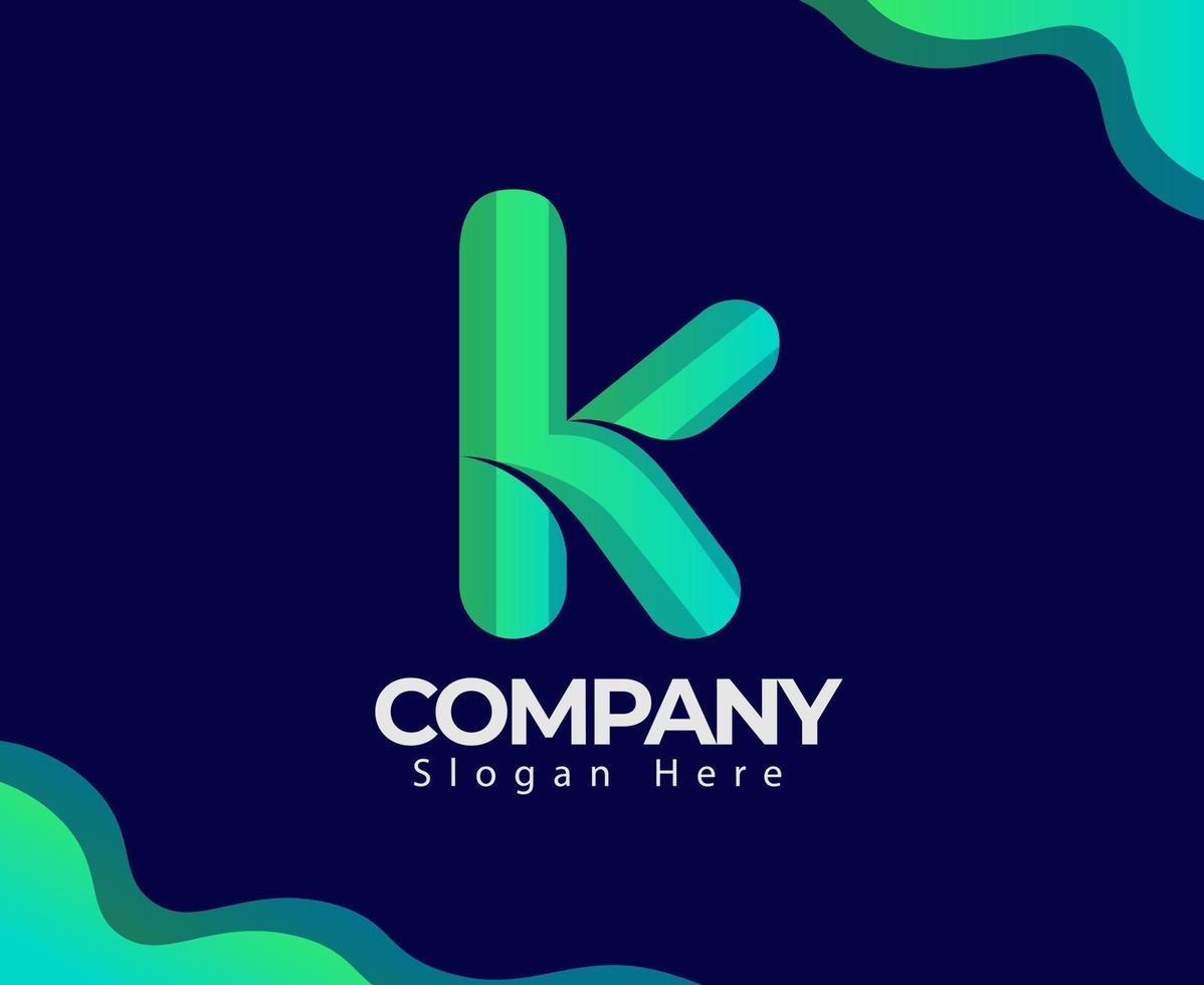 creativo eccellente moderno K lettera logo design modello, premio concetto design con 3d stile. professionale eccellente creativo minimo lettera K logo design. vettore