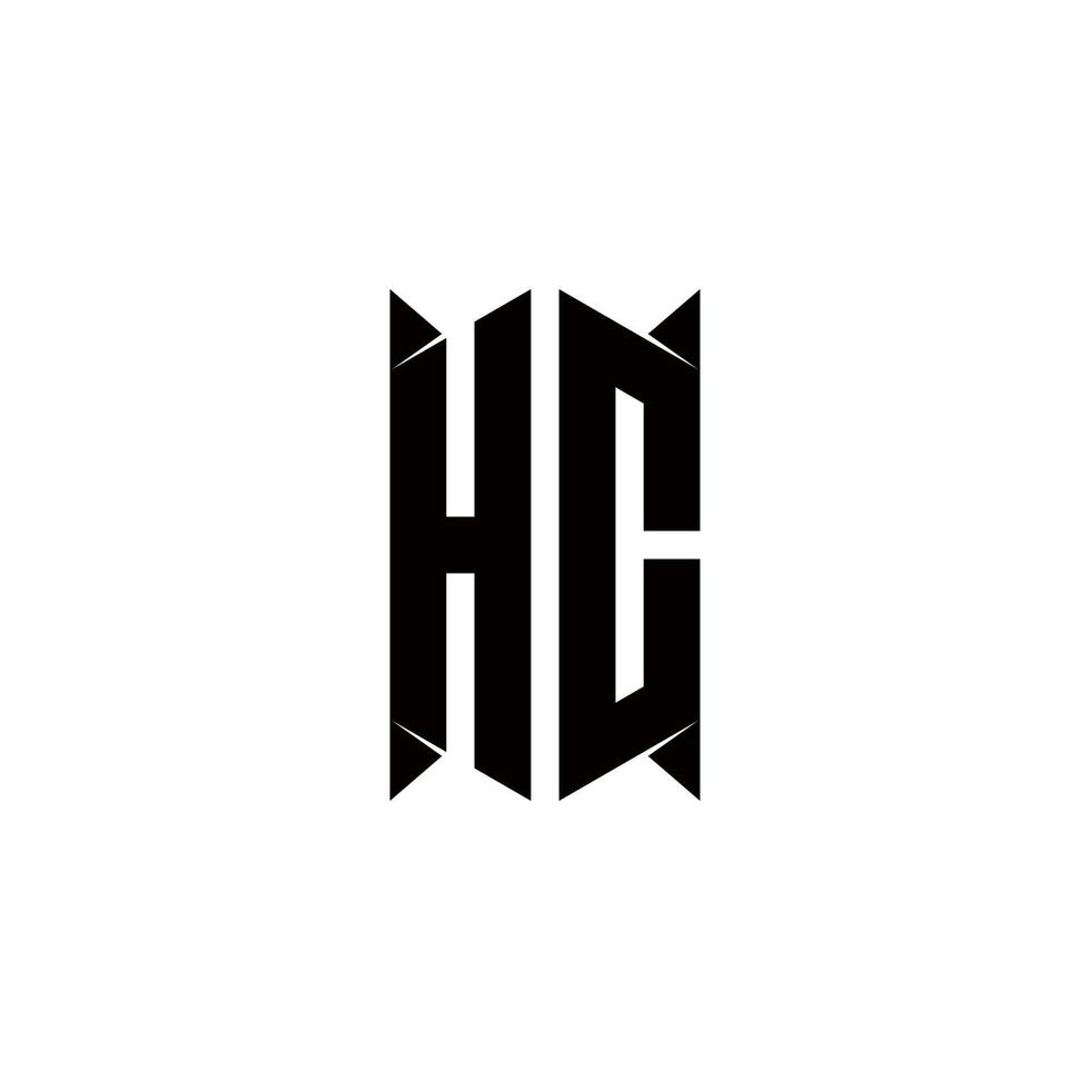 hc logo monogramma con scudo forma disegni modello vettore