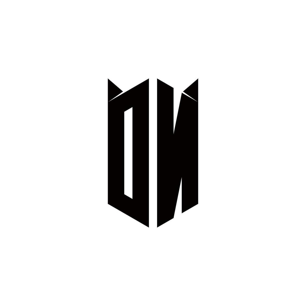 dn logo monogramma con scudo forma disegni modello vettore