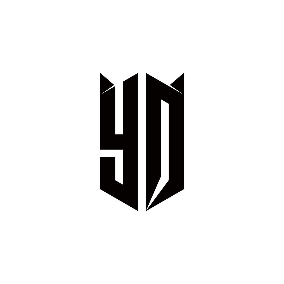yq logo monogramma con scudo forma disegni modello vettore