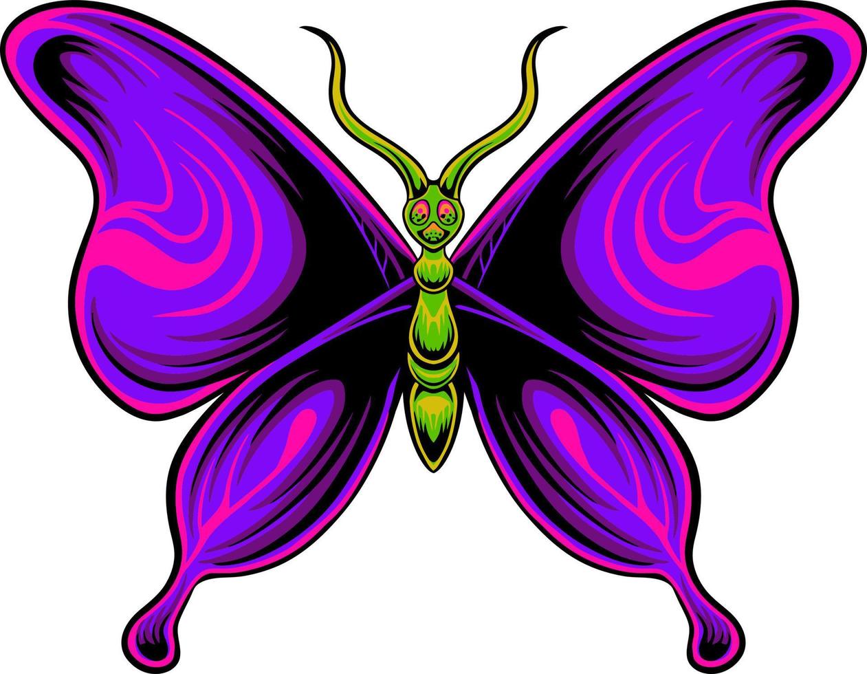 bellissimo farfalla vettore design per elementi, colore modificabile