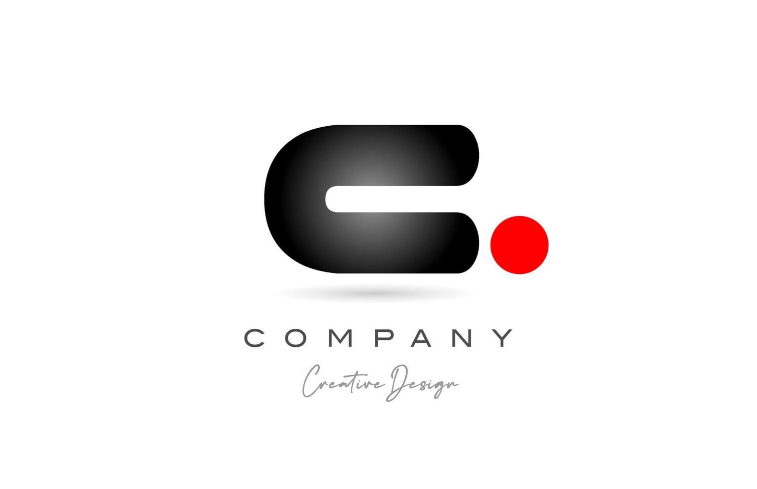 rosso nero punto c alfabeto lettera logo icona design con pendenza. creativo modello per attività commerciale e azienda vettore