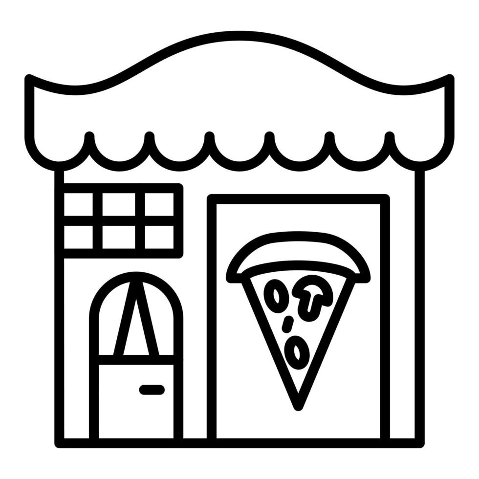 Pizza negozio icona stile vettore