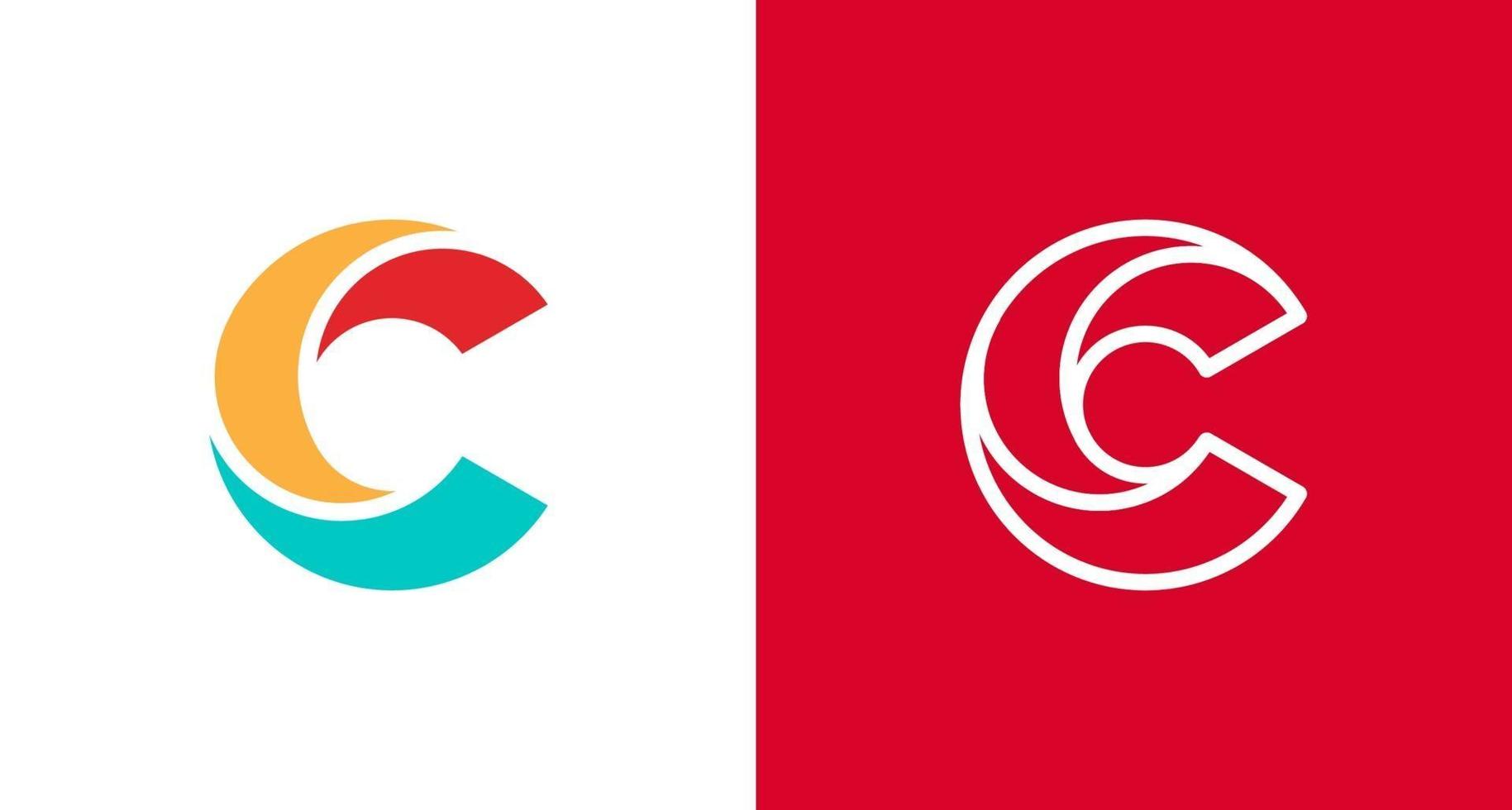 logo lettera c a strati moderno e minimale, modello vettoriale logo monogramma c iniziale semplice