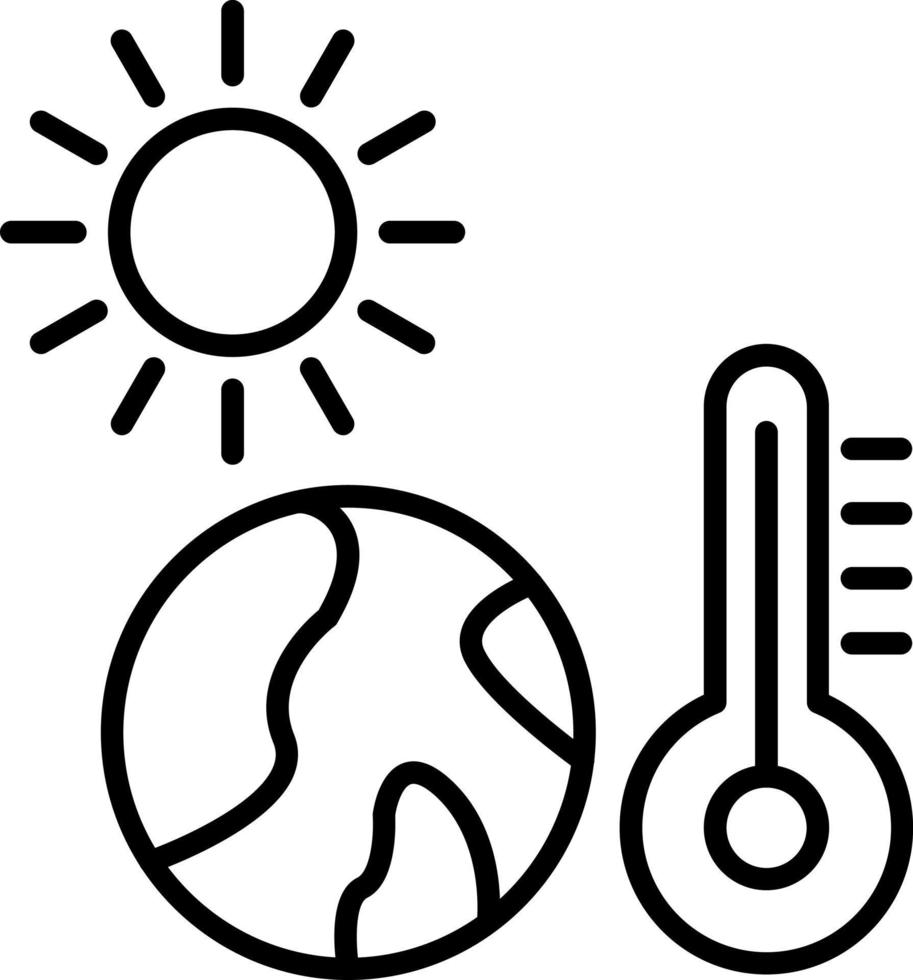 stile icona del riscaldamento globale vettore