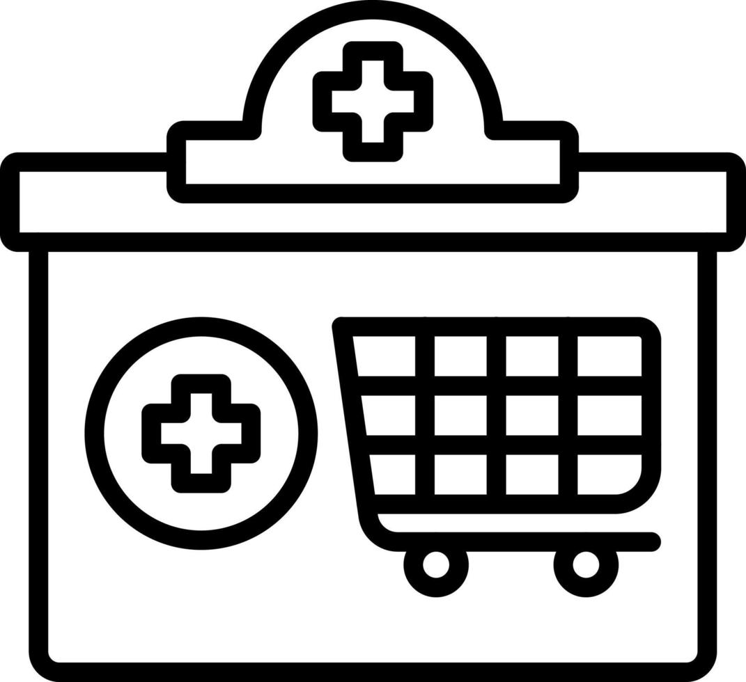 medico e-commerce icona stile vettore