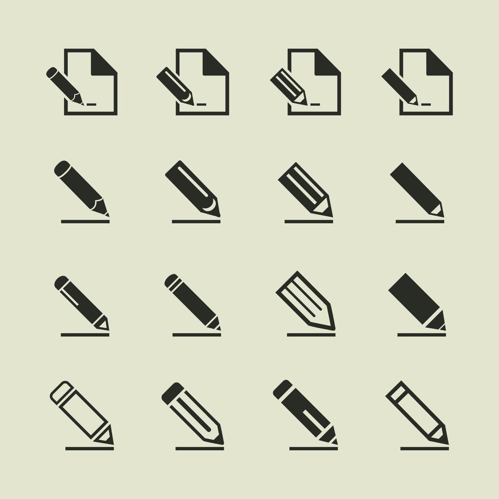 impostato di icone un' matita. un' vettore illustrazione