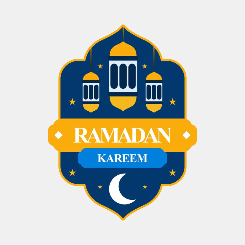 Ramadan kareem distintivo lanterna vettore