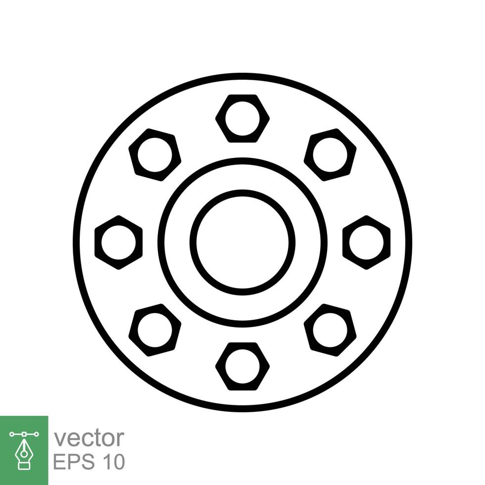 il giro flangia linea icona. semplice schema stile per ragnatela e app. vettore illustrazione isolato su bianca sfondo. eps 10.