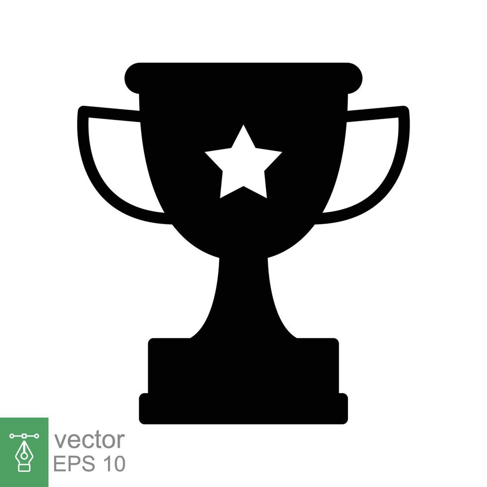 trofeo glifo icona. semplice solido stile per App e ragnatela design elemento. vincitore, premio, tazza, campione, concorso, premio, ha vinto concetto. vettore illustrazione isolato su bianca sfondo. eps 10.