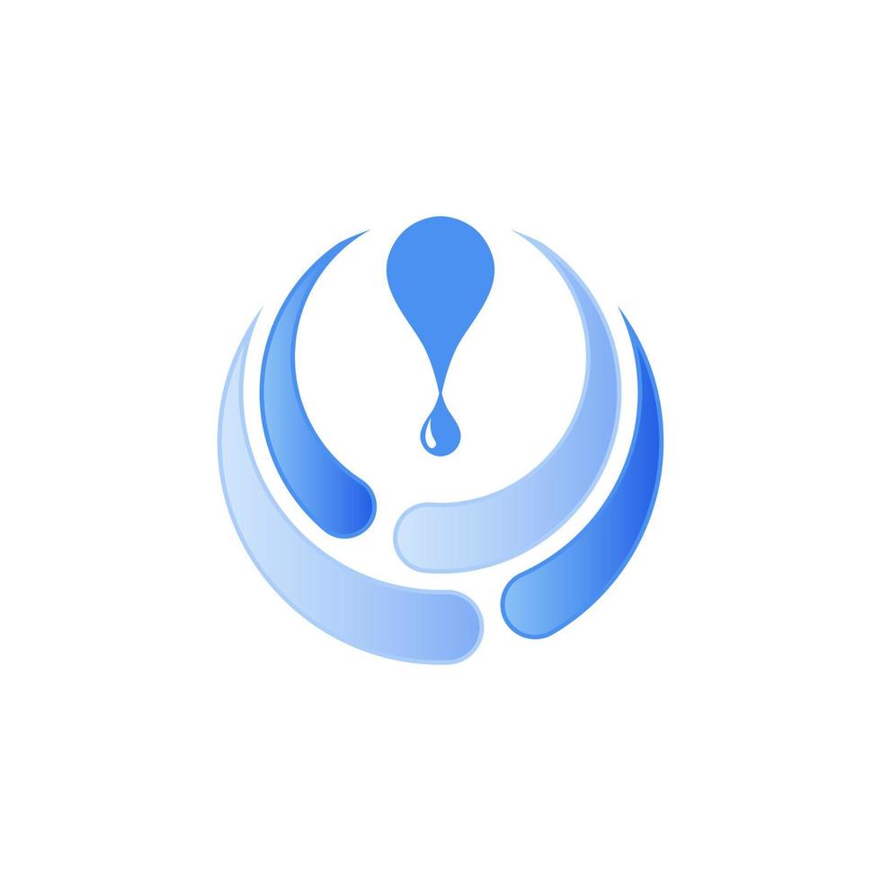 acqua logo. blu acqua far cadere icona con cerchio in giro isolato su bianca sfondo. utilizzabile per attività commerciale, scienza, assistenza sanitaria, medico e natura loghi. vettore