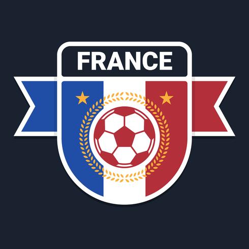 Disegno di logo distintivo di calcio o calcio francese vettore