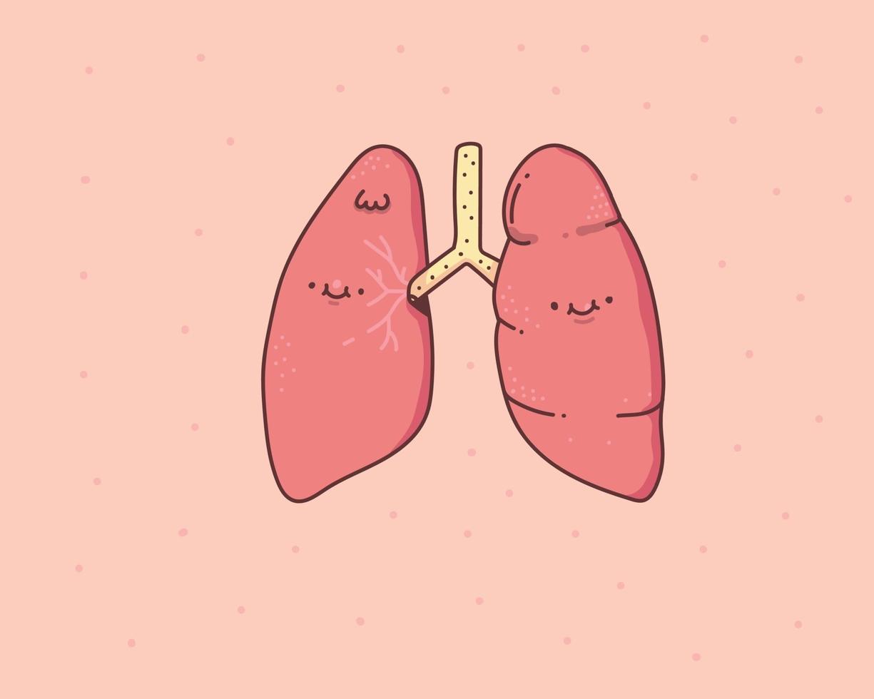 scarabocchio umano del polmone. icona di organo medico piatto anatomia vettore