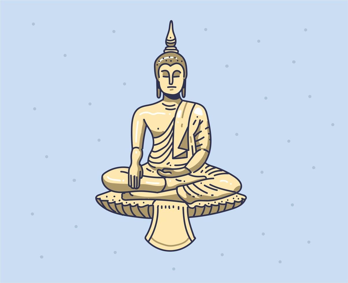 disegnato a mano di buddha. stile di doodle di immaginazione vettore