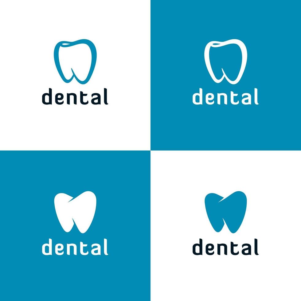 set di logo di odontoiatria minima vettore