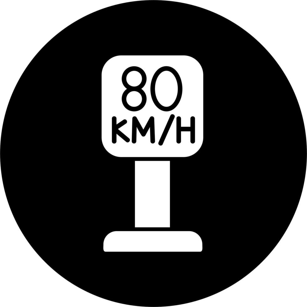80 velocità limite vettore icona