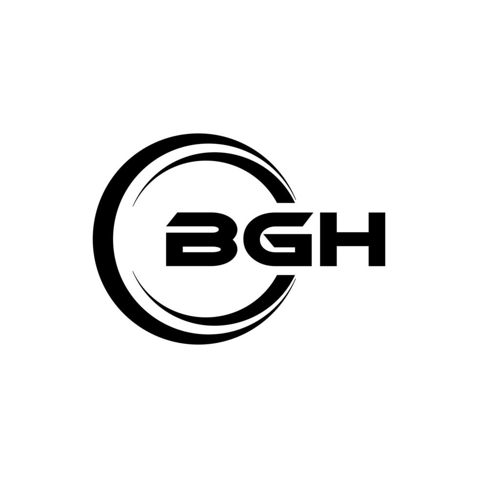bgh lettera logo design nel illustrazione. vettore logo, calligrafia disegni per logo, manifesto, invito, eccetera.