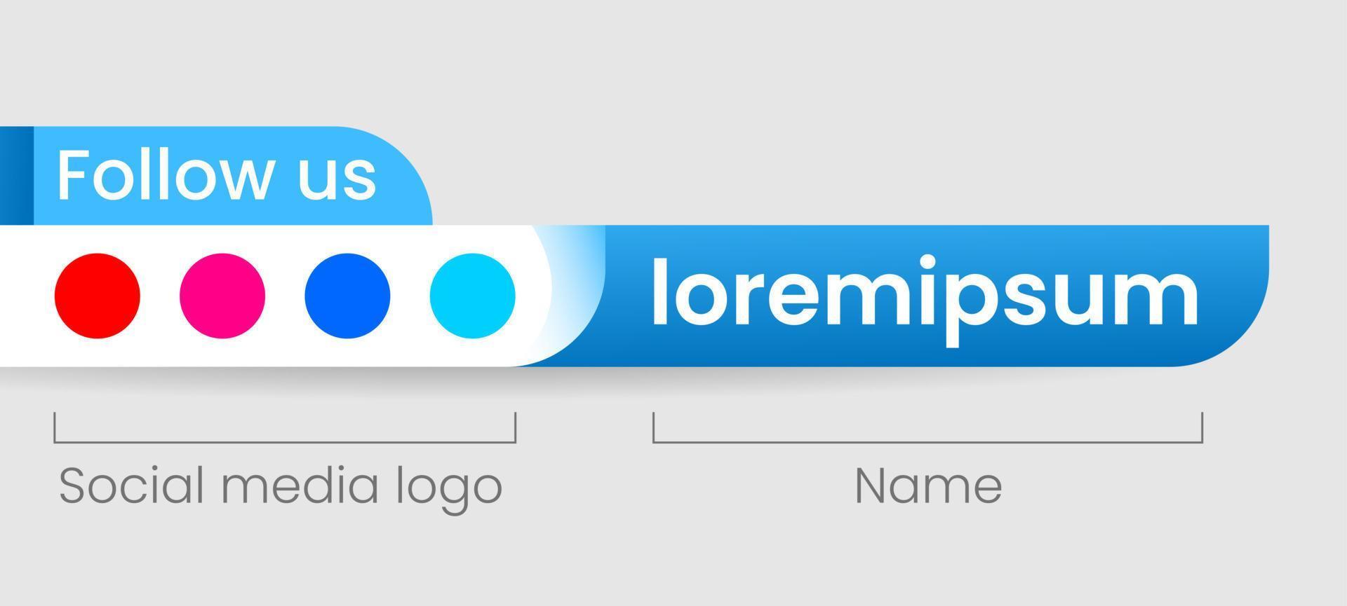 sociale media inferiore terzo modello. semplice e moderno stile con pendenza colori. modificabile vettore eps10