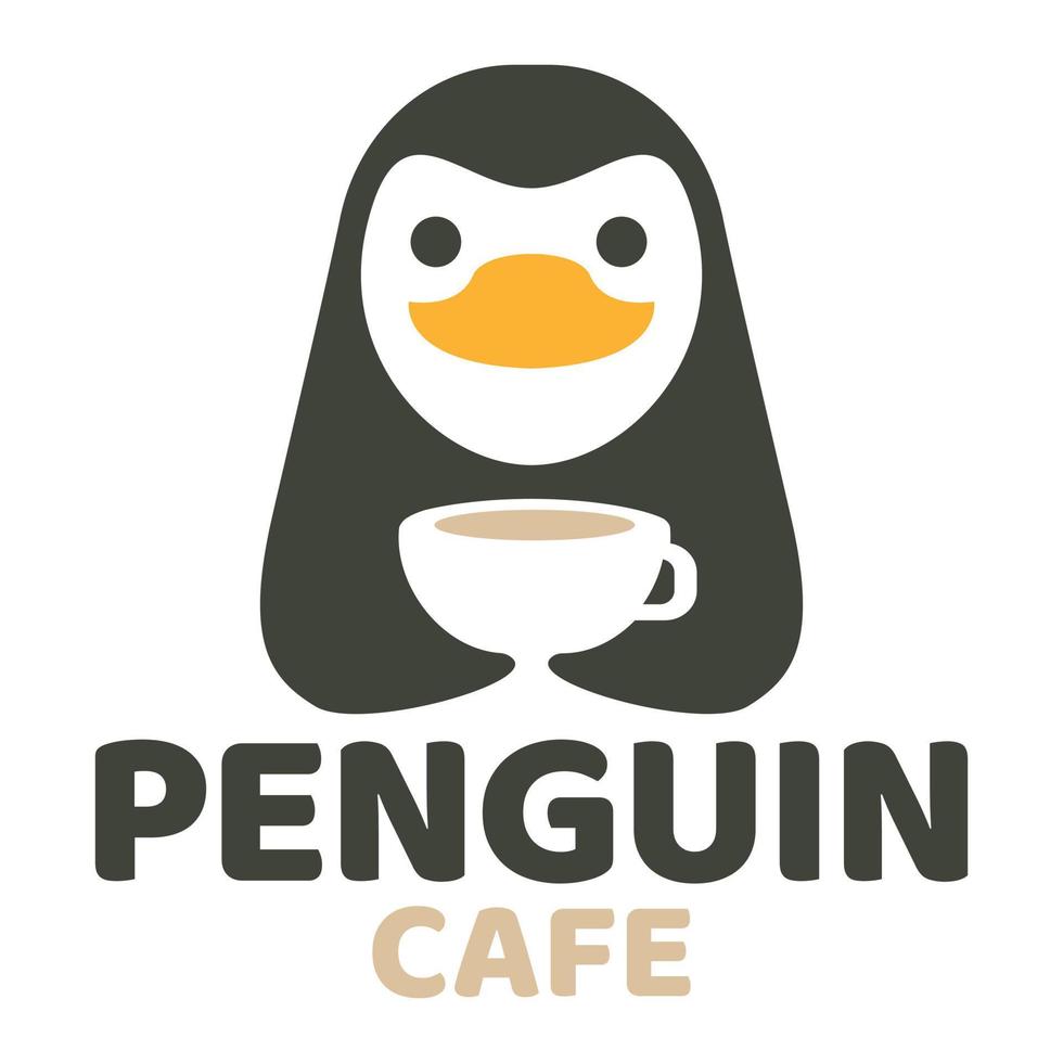 moderno portafortuna piatto design semplice minimalista carino pinguino logo icona design modello vettore con moderno illustrazione concetto stile per bar, caffè negozio, ristorante, distintivo, emblema e etichetta
