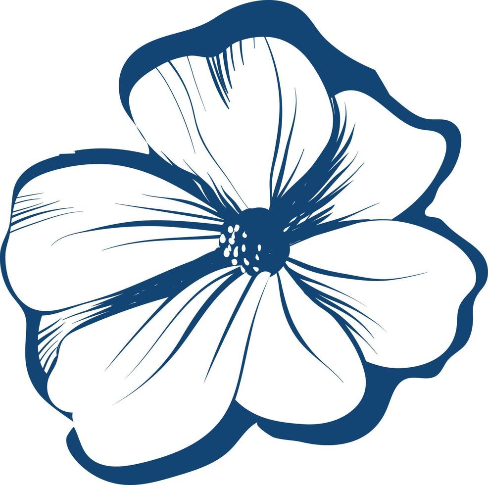 un' blu fiore con un' bianca sfondo vettore